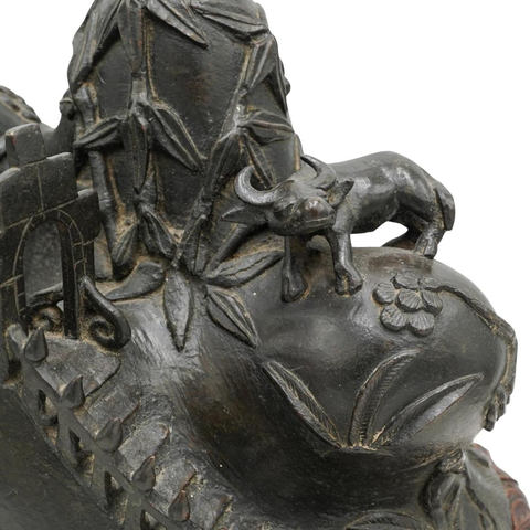 古玩銅器人物亭閣擺件真品鑒賞圖