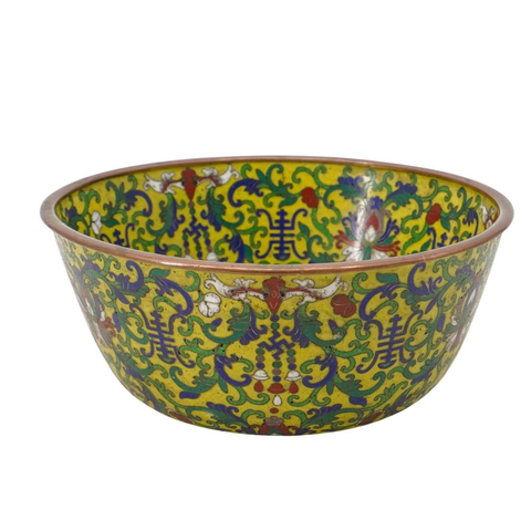 古玩陶瓷銅胎掐絲琺瑯花卉紋碗真品鑒賞圖