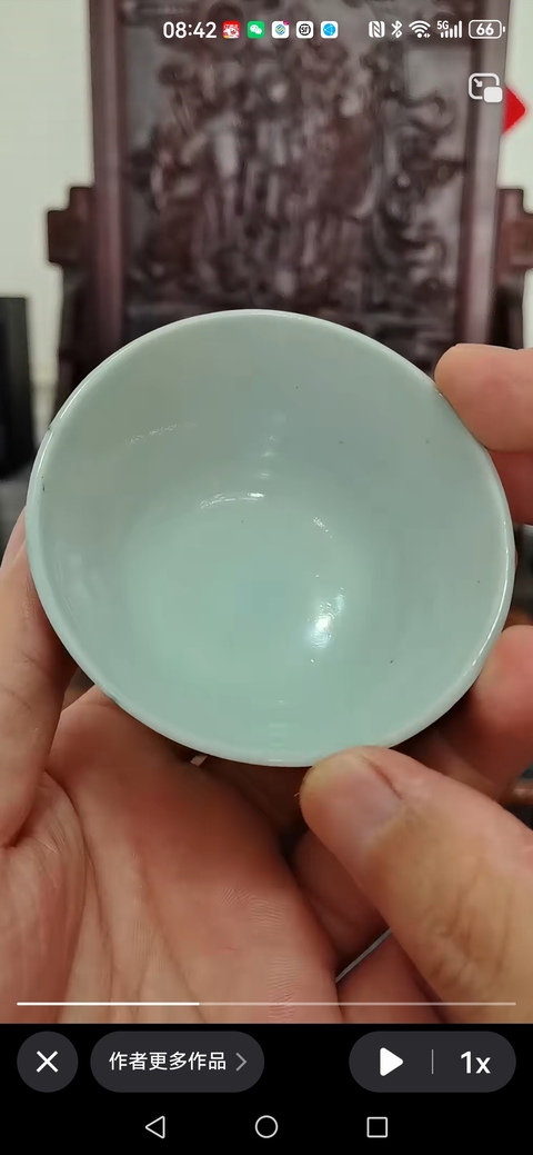 古玩陶瓷清中期青花杯真品鑒賞圖