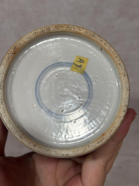 古玩陶瓷青花留白冰梅紋筆筒真品鑒賞圖