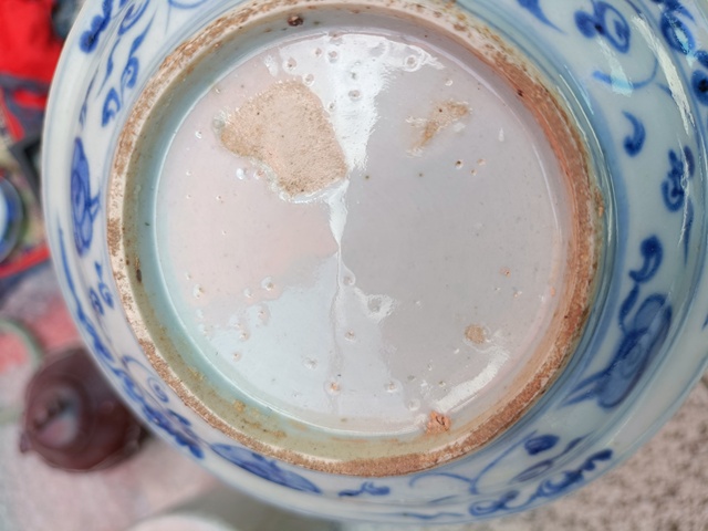 古玩陶瓷松鶴紋青花盤真品鑒賞圖