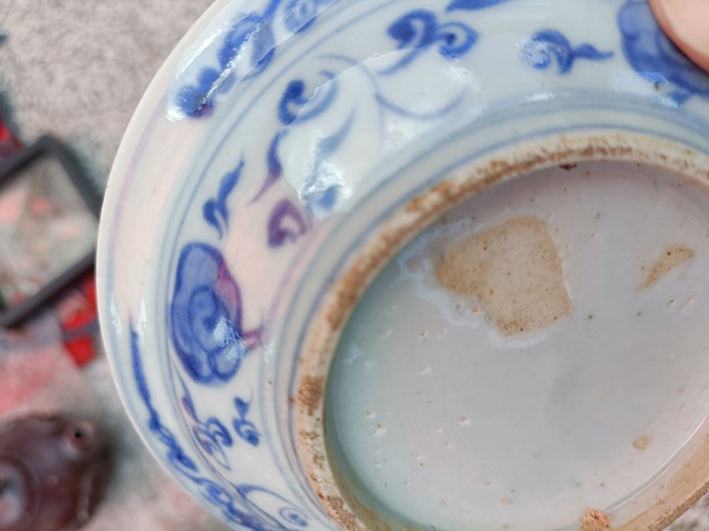 古玩陶瓷松鶴紋青花盤真品鑒賞圖