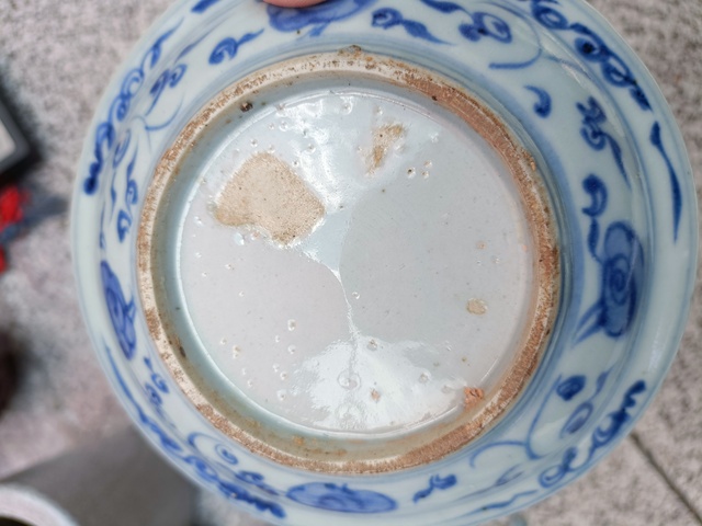 古玩陶瓷松鶴紋青花盤真品鑒賞圖