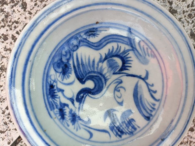 古玩陶瓷松鶴紋青花盤真品鑒賞圖