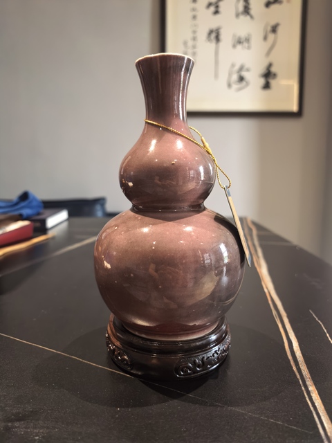 古玩陶瓷晚清豇豆紅釉葫蘆瓶拍賣，當前價格15888元