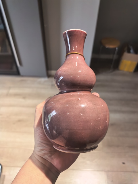 古玩陶瓷晚清豇豆紅釉葫蘆瓶拍賣，當前價格15888元