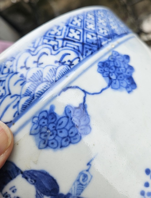 古玩陶瓷青花三星人物香爐真品鑒賞圖