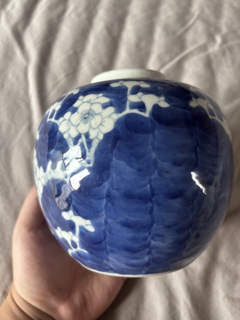 古玩陶瓷晚清青花冰梅罐真品鑒賞圖
