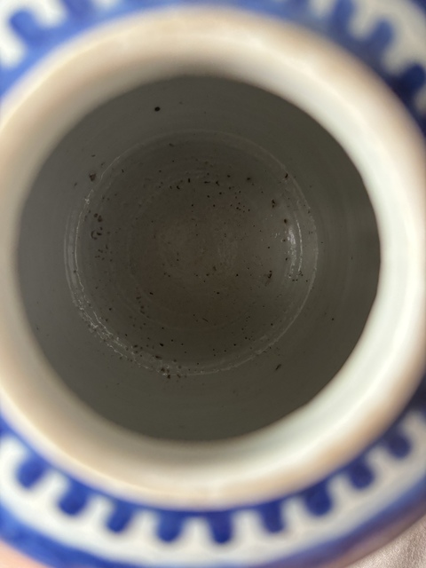 古玩陶瓷晚清青花冰梅罐真品鑒賞圖
