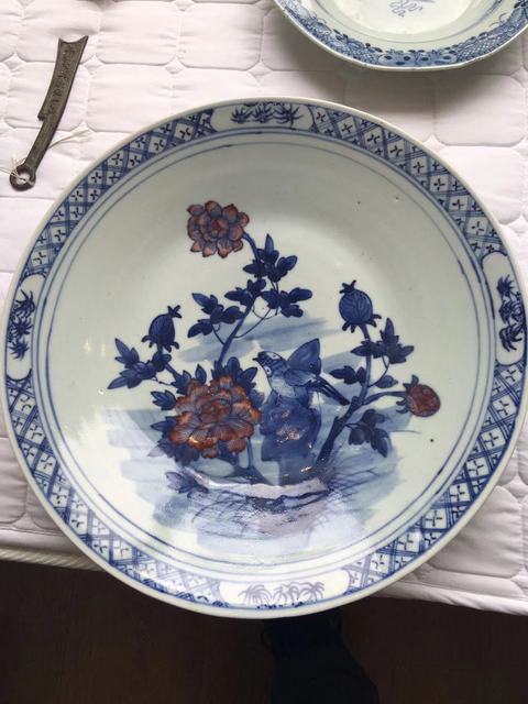 古玩陶瓷花鳥紋盤真品鑒賞圖