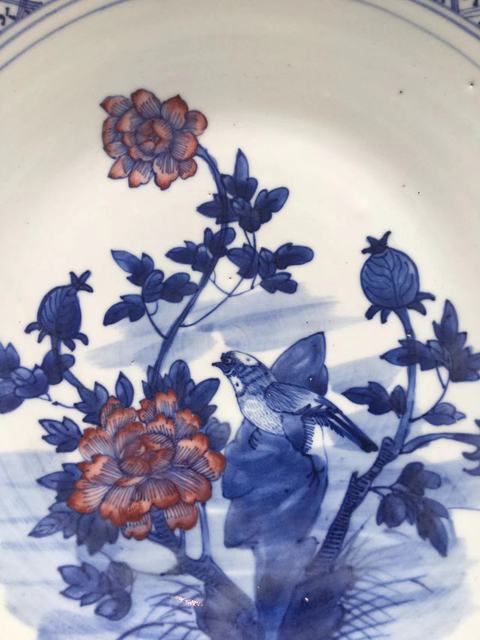 古玩陶瓷花鳥紋盤真品鑒賞圖