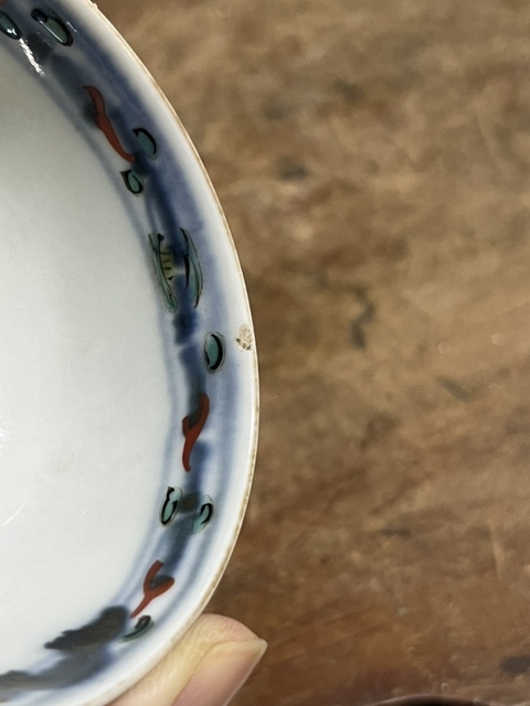 古玩陶瓷明治日本青花五彩杯拍賣，當前價格300元