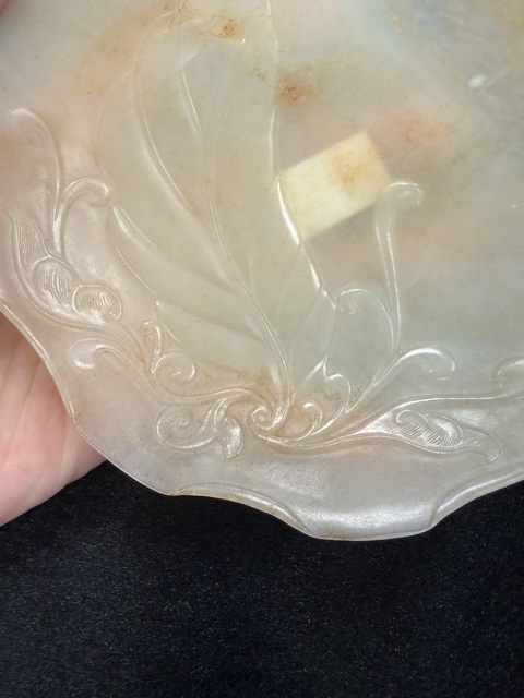 古玩玉器和田玉雕“花卉盤”真品鑒賞圖