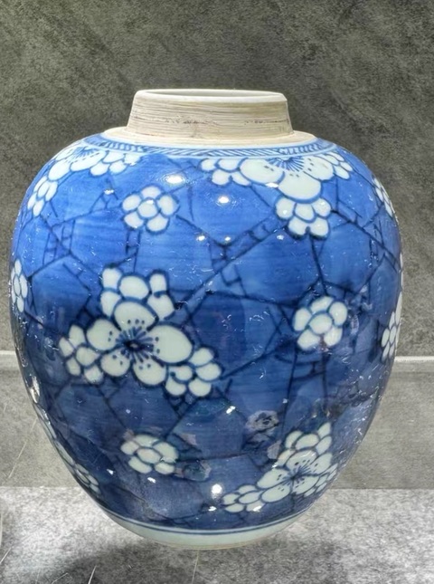 古玩陶瓷青花冰梅罐真品鑒賞圖