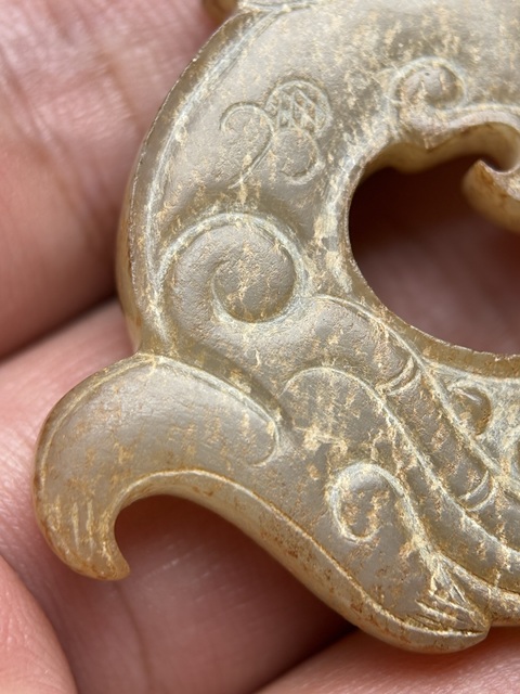 古玩玉器戰(zhàn)國(guó)谷紋龍佩拍賣(mài)，當(dāng)前價(jià)格58600元