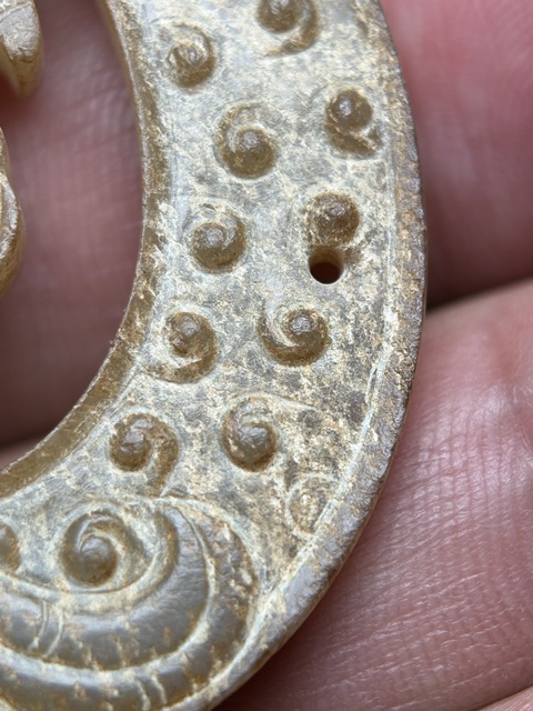 古玩玉器戰(zhàn)國(guó)谷紋龍佩拍賣(mài)，當(dāng)前價(jià)格58600元