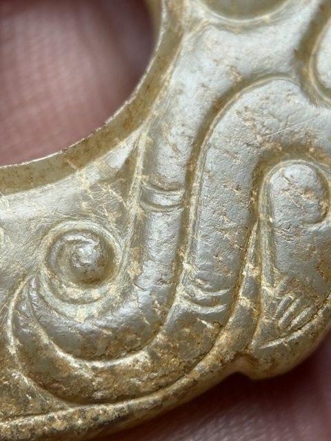 古玩玉器戰(zhàn)國(guó)谷紋龍佩拍賣(mài)，當(dāng)前價(jià)格58600元