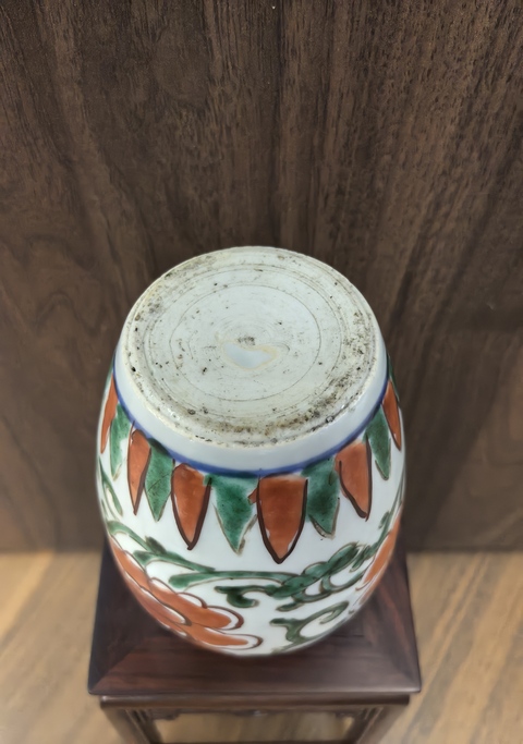 古玩陶瓷順治青花五彩花卉紋蓋罐拍賣，當(dāng)前價格3888元