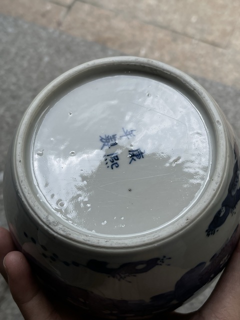 古玩陶瓷青花人物故事罐真品鑒賞圖