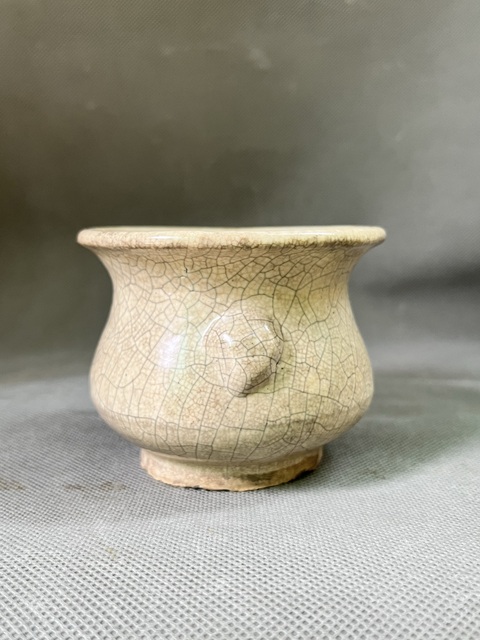 古玩陶瓷漳州窯獅耳香爐真品鑒賞圖
