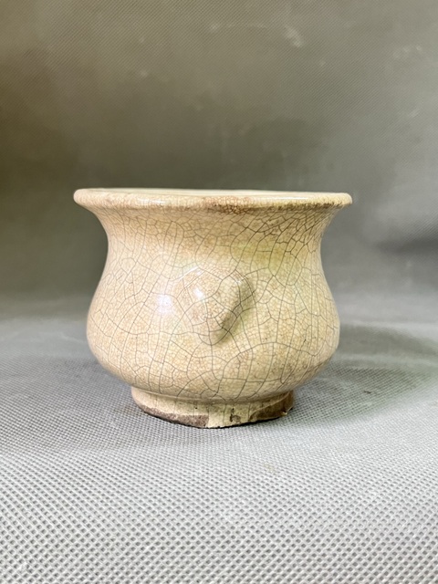 古玩陶瓷漳州窯獅耳香爐真品鑒賞圖