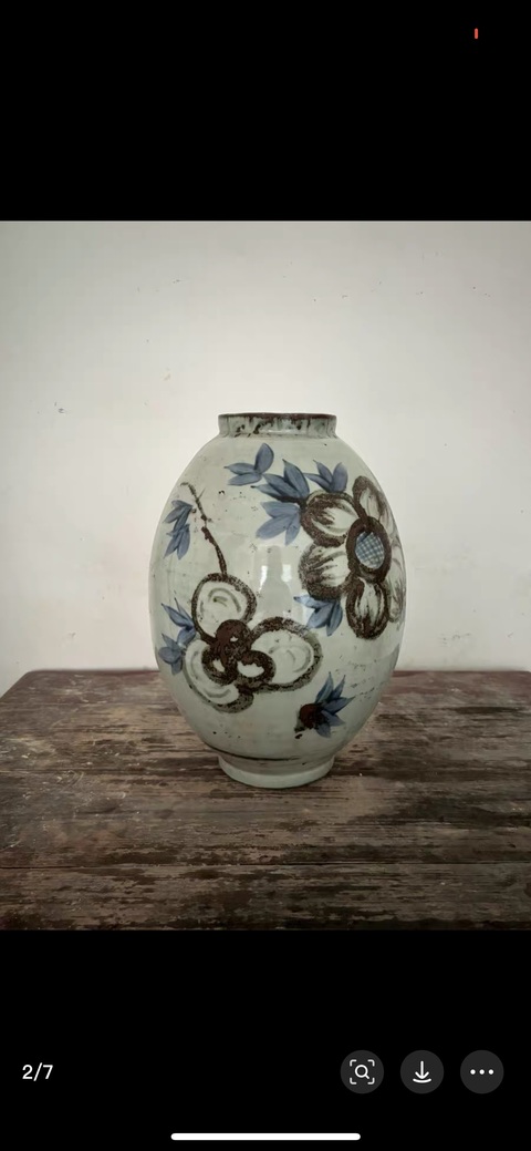 古玩陶瓷花果紋罐真品鑒賞圖