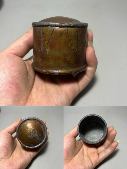 古玩陶瓷錫胎刻花葫蘆瓶真品鑒賞圖