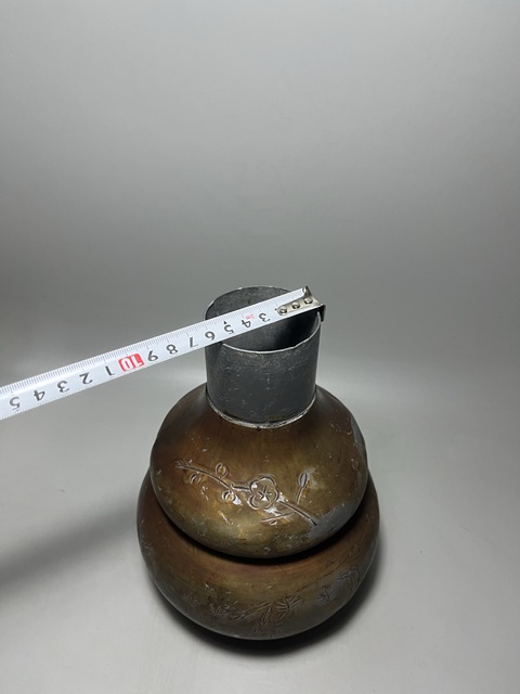 古玩陶瓷錫胎刻花葫蘆瓶真品鑒賞圖