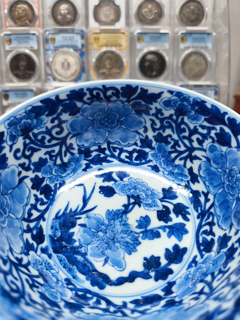 古玩陶瓷青花纏枝牡丹花卉紋碗拍賣，當前價格31800元