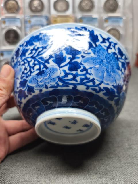 古玩陶瓷青花纏枝牡丹花卉紋碗拍賣，當前價格31800元