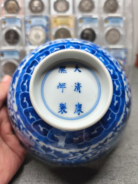 古玩陶瓷青花纏枝牡丹花卉紋碗拍賣，當前價格31800元