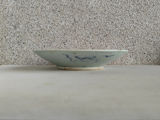 古玩陶瓷青花花卉紋福字盤拍賣，當前價格398元
