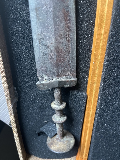 古玩銅器戰國竹節劍真品鑒賞圖