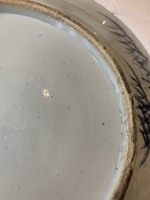 古玩陶瓷清中期 青花雙龍穿花紋大盤拍賣,當前價格30000元