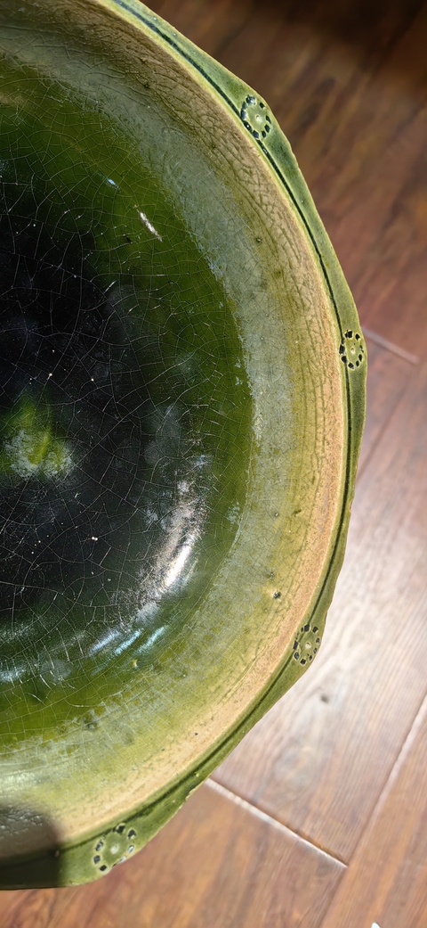 古玩陶瓷綠釉洗真品鑒賞圖