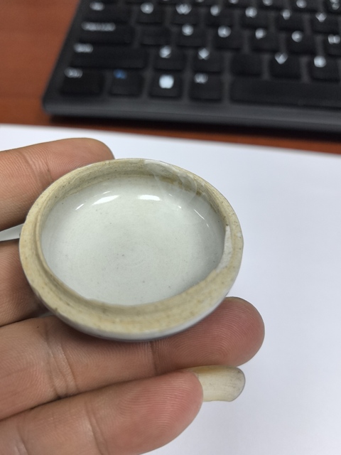 古玩陶瓷青花鵝紋粉盒真品鑒賞圖