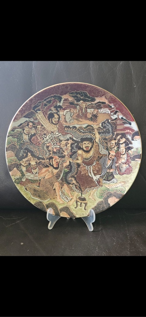 古玩陶瓷人物盤真品鑒賞圖