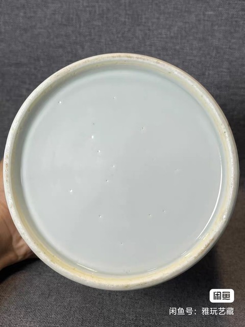 古玩陶瓷山水紋青花筆筒真品鑒賞圖