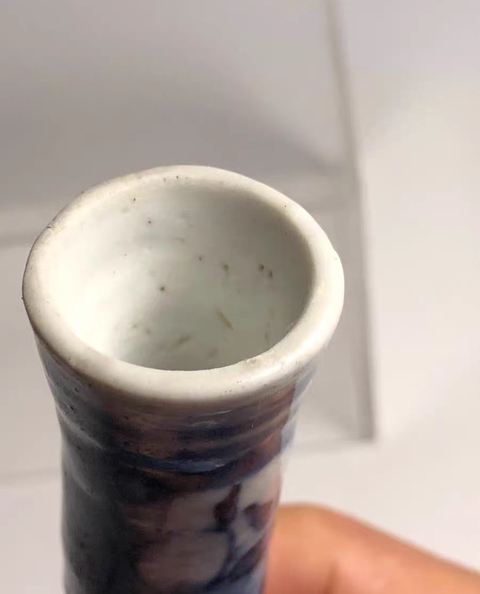 古玩陶瓷龍紋青花長(zhǎng)頸瓶真品鑒賞圖