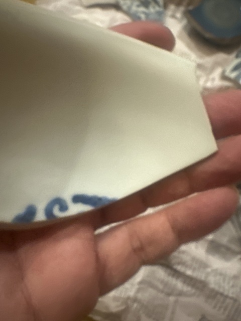 古玩陶瓷白釉暗刻內青花瓷片（日本）真品鑒賞圖