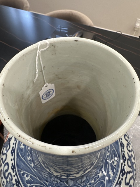 古玩陶瓷佛家八寶青花盤真品鑒賞圖