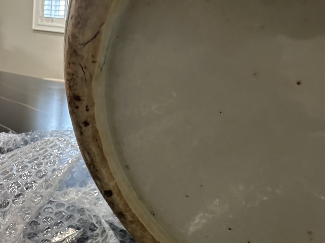 古玩陶瓷佛家八寶青花盤真品鑒賞圖