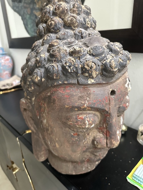 古玩雜項(xiàng)木雕佛祖頭像真品鑒賞圖
