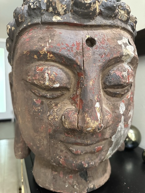 古玩雜項(xiàng)木雕佛祖頭像真品鑒賞圖