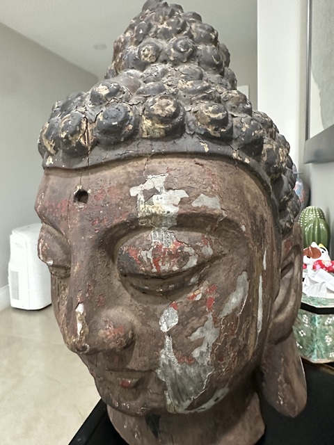 古玩雜項(xiàng)木雕佛祖頭像真品鑒賞圖