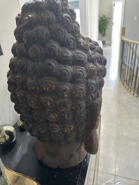 古玩雜項(xiàng)木雕佛祖頭像真品鑒賞圖