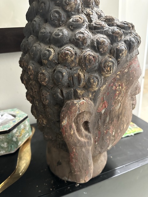 古玩雜項(xiàng)木雕佛祖頭像真品鑒賞圖