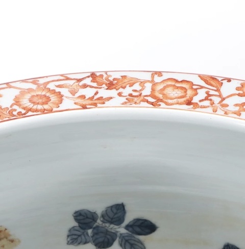 古玩陶瓷青花礬紅缸真品鑒賞圖