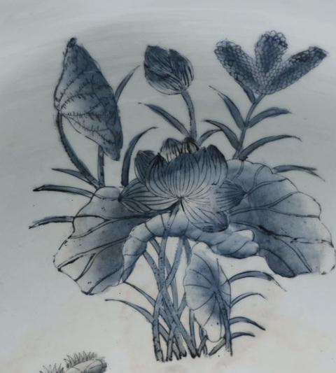 古玩陶瓷青花礬紅缸真品鑒賞圖