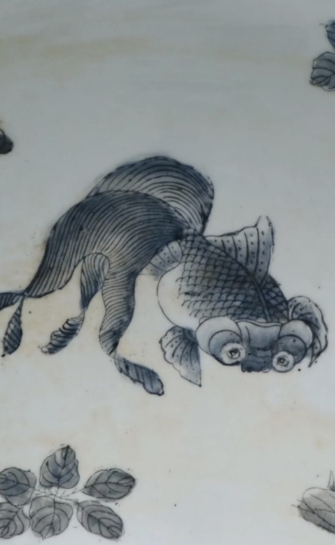 古玩陶瓷青花礬紅缸真品鑒賞圖